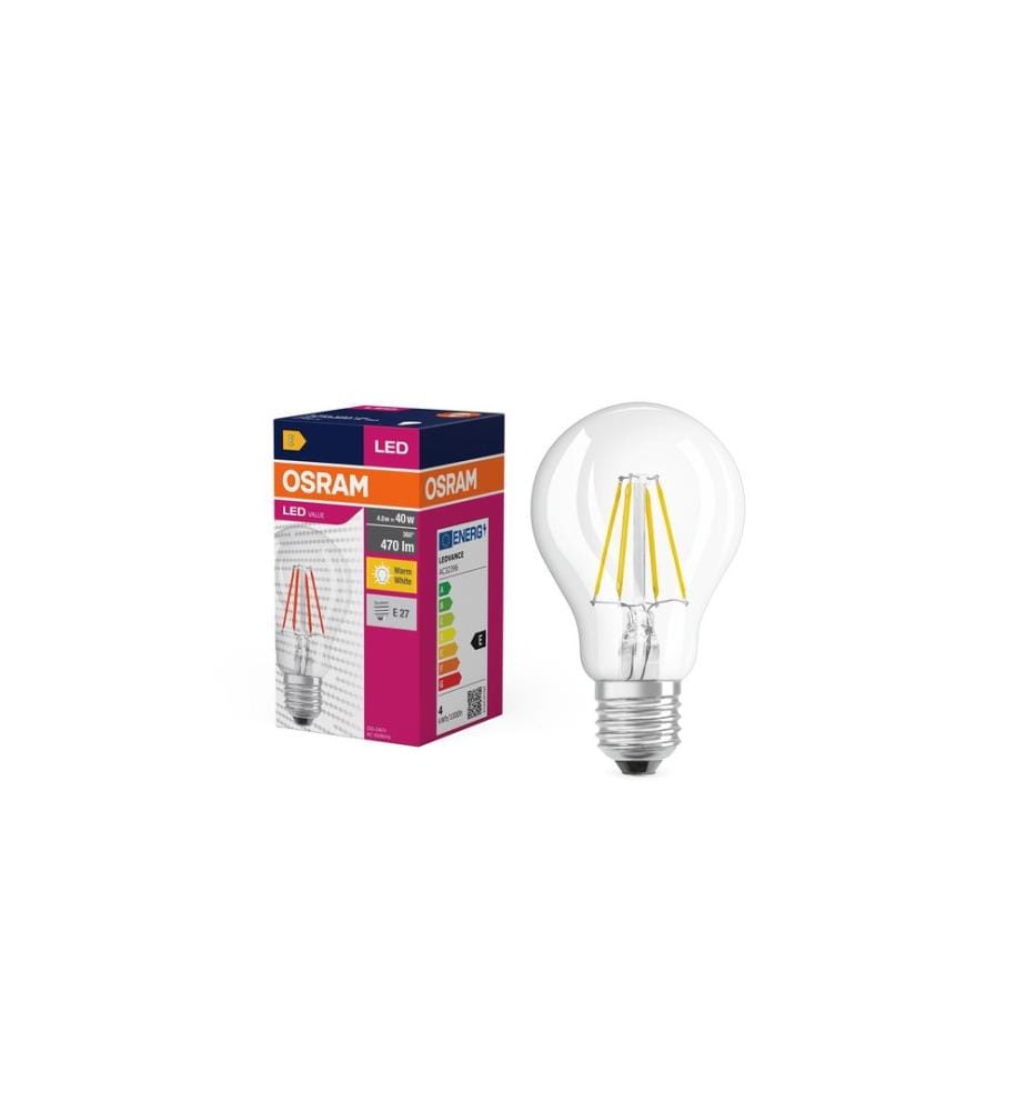 OSRAM - Lampe LED VALUE CLASSIC A 4W, E27, Blanc chaud (WW)