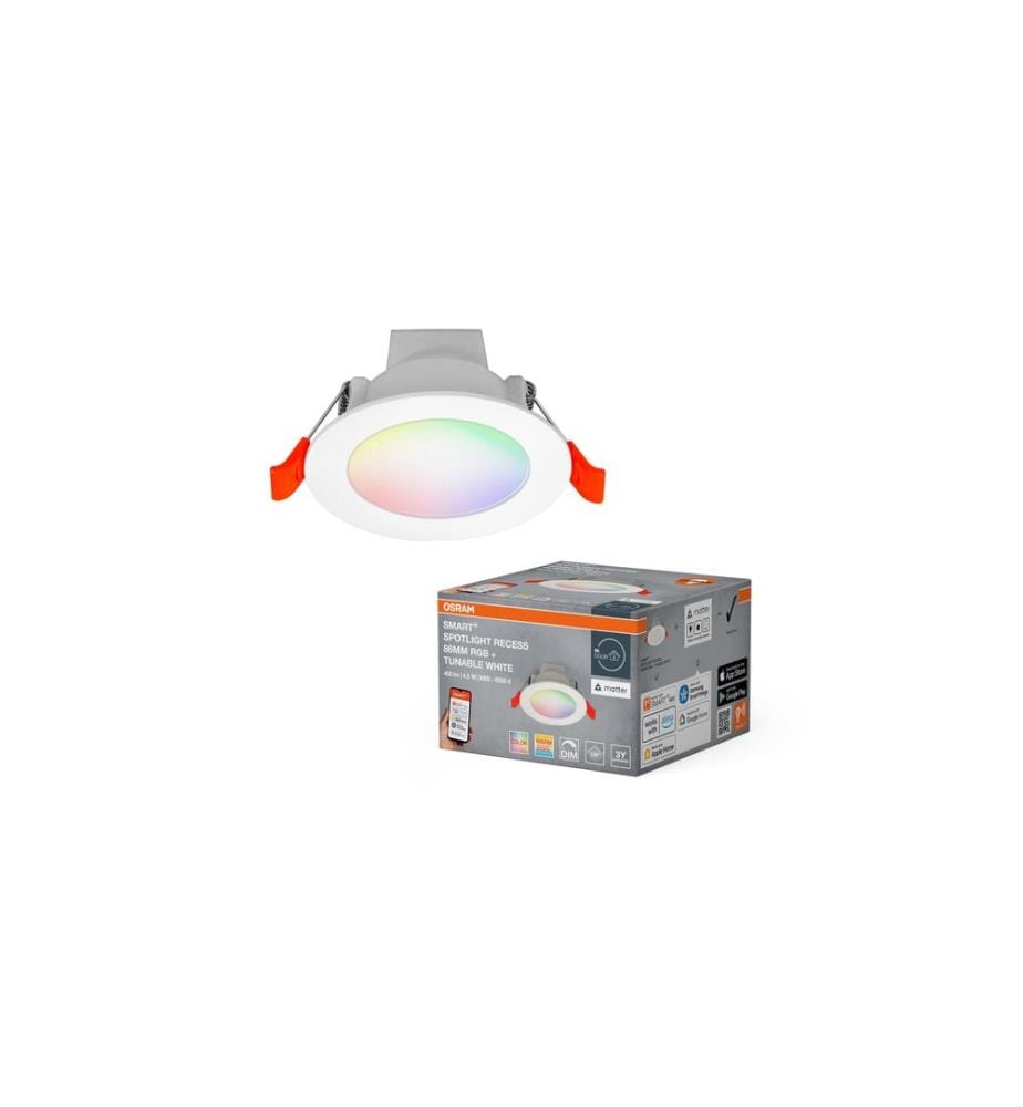 OSRAM - Lampe encastrée SMART+ Matter Recess Multicolor 80 mm, RGBW