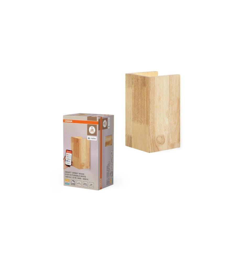 OSRAM Applique murale SMART+ Orbis Wood rectangulaire 200 x 110 mm TW
