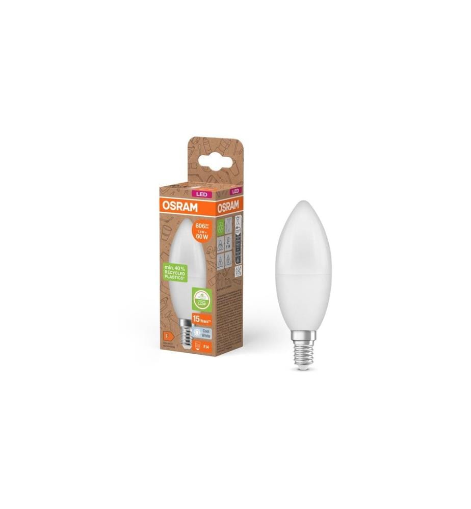 OSRAM LED Ampoules PCR avec CLASSIC B 7.5W, E14, Blanc neutre