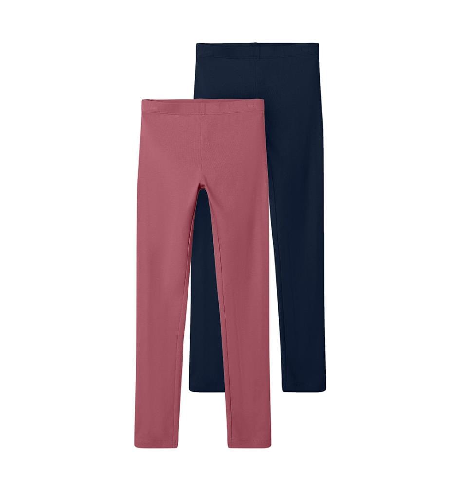 Legging - Rose déco avec saphir foncé