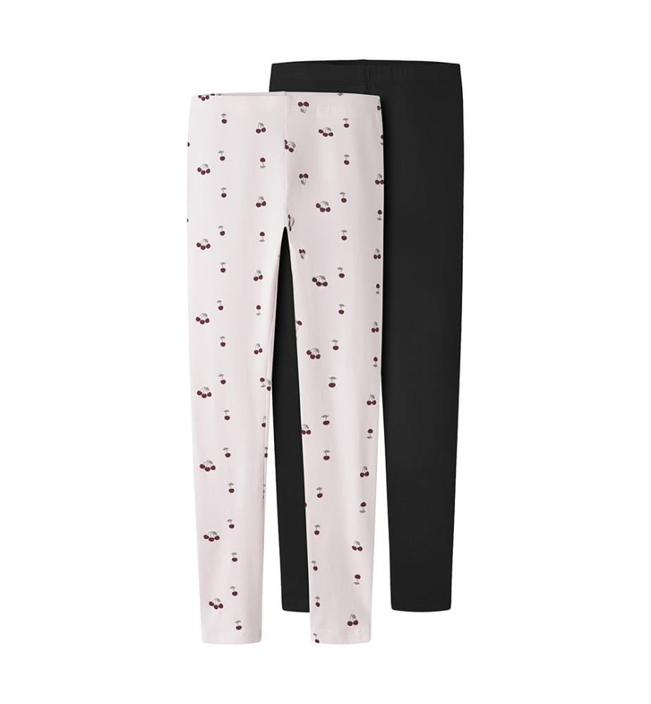 Leggings - Noir avec imprimé cerises rose cradle