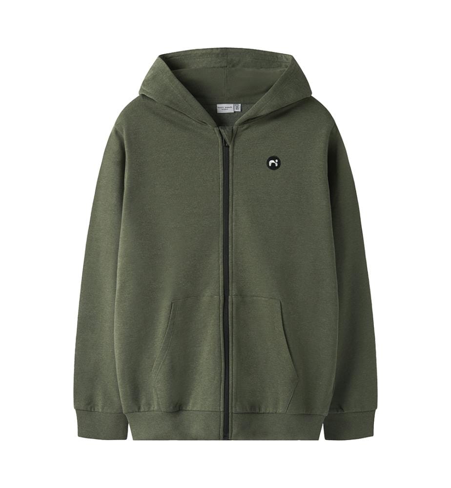 Cardigan en molleton - Vert kaki