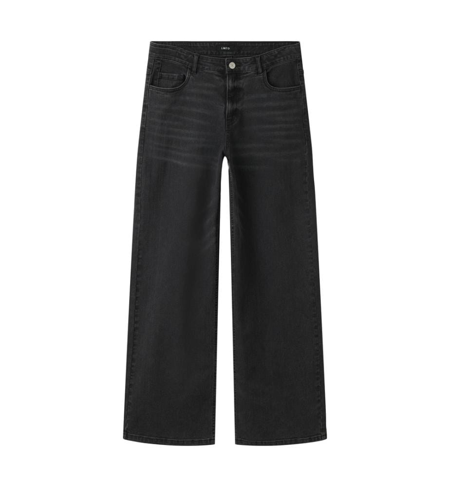 Jeans Wide Leg Fit - Noir-Denim-Lavé