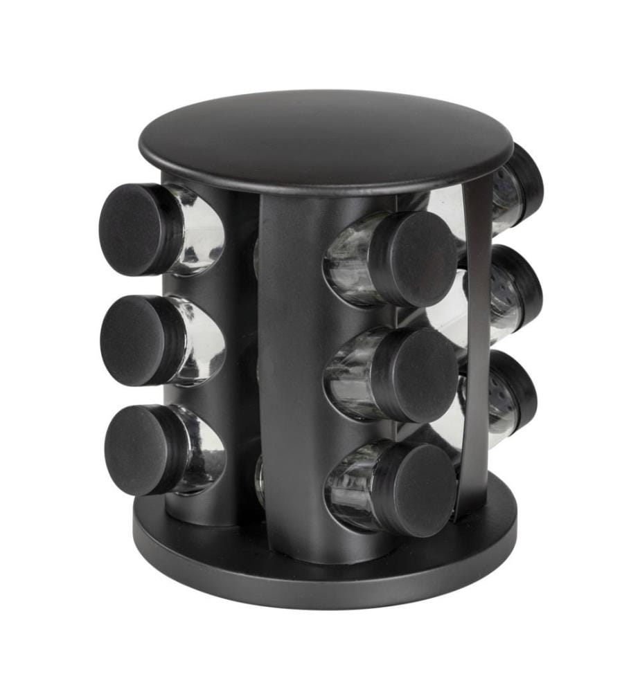 Carrousel à épices Bruna 13 pcs. pivotant à 360° - Noir