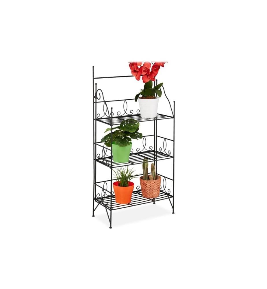 RELAXDAYS - Supports pour plantes Antik pliable 100 cm, Noir