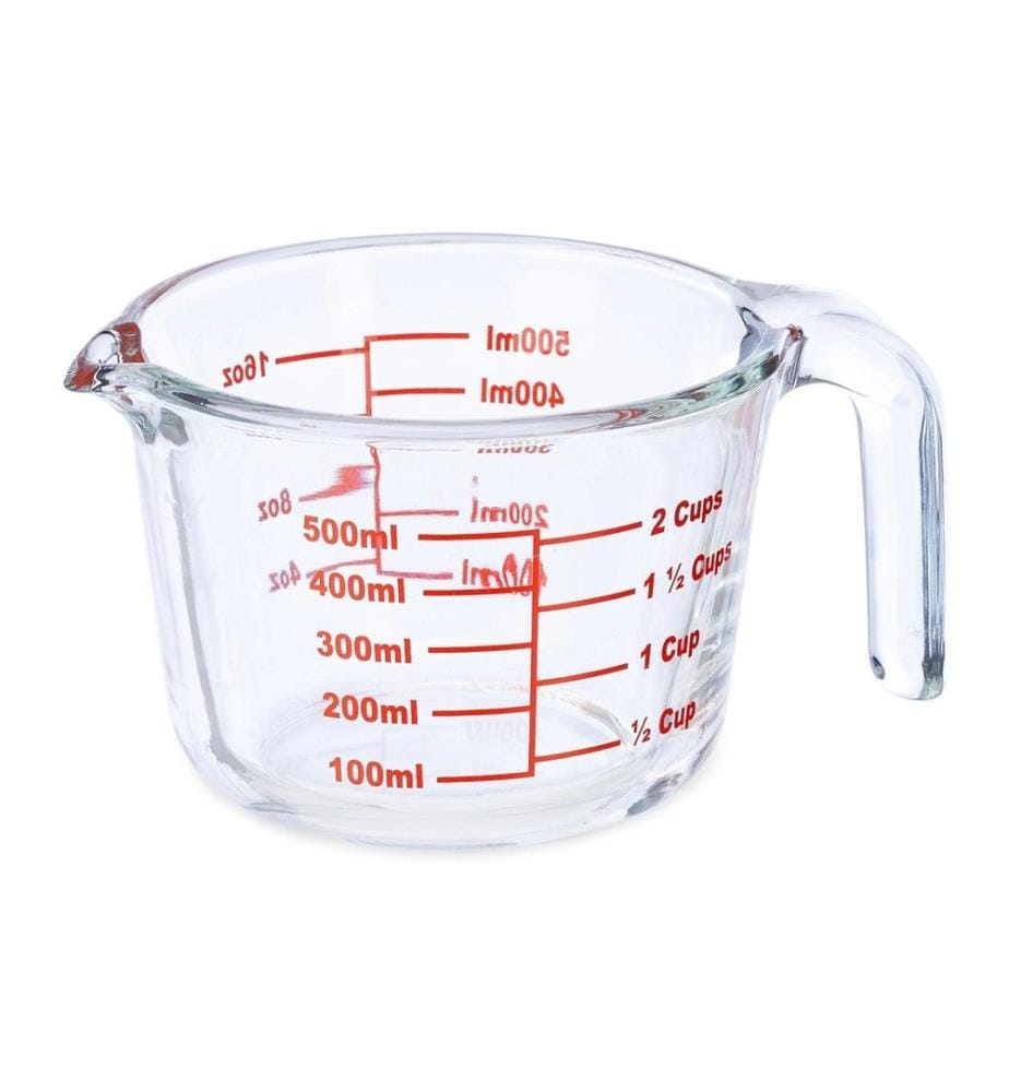 RELAXDAYS - Verre mesureur 500 ml, rouge/transparent