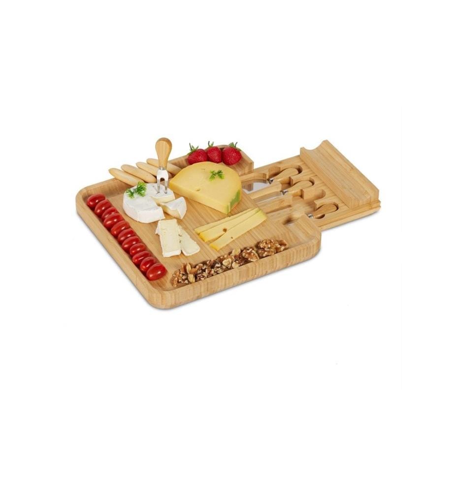 RELAXDAYS - Plateau de service Plateau à fromage 4 pièces