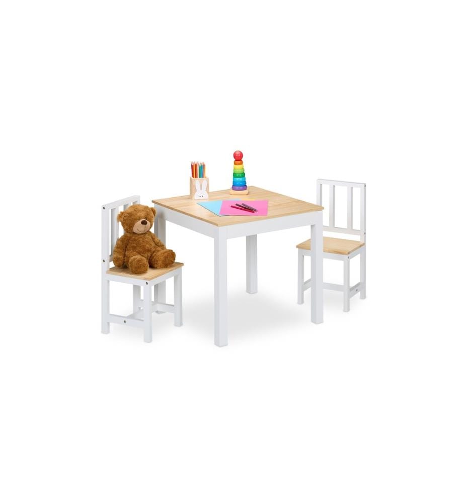 RELAXDAYS - Ens. fauteuils et canapé enfants 3 pièces Brun clair; Blanc