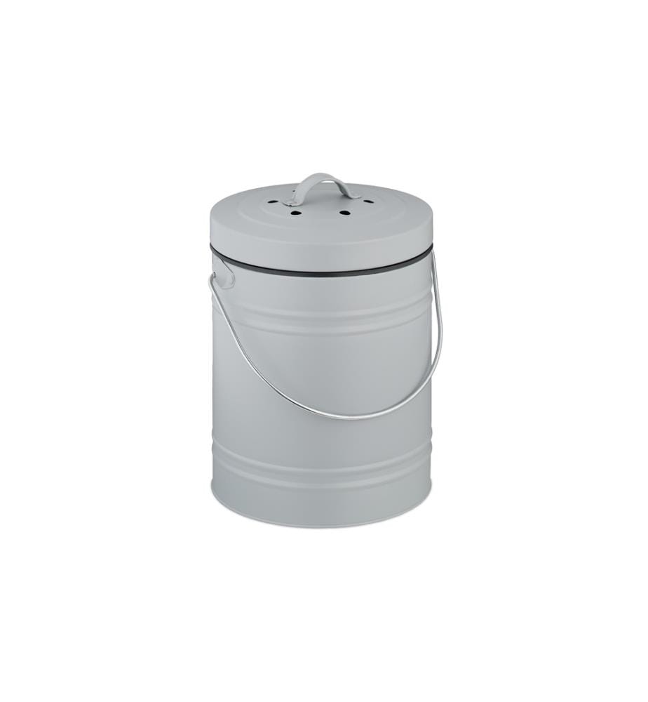 RELAXDAYS - Seau à compost avec filtre anti-odeur, 5 l, Gris