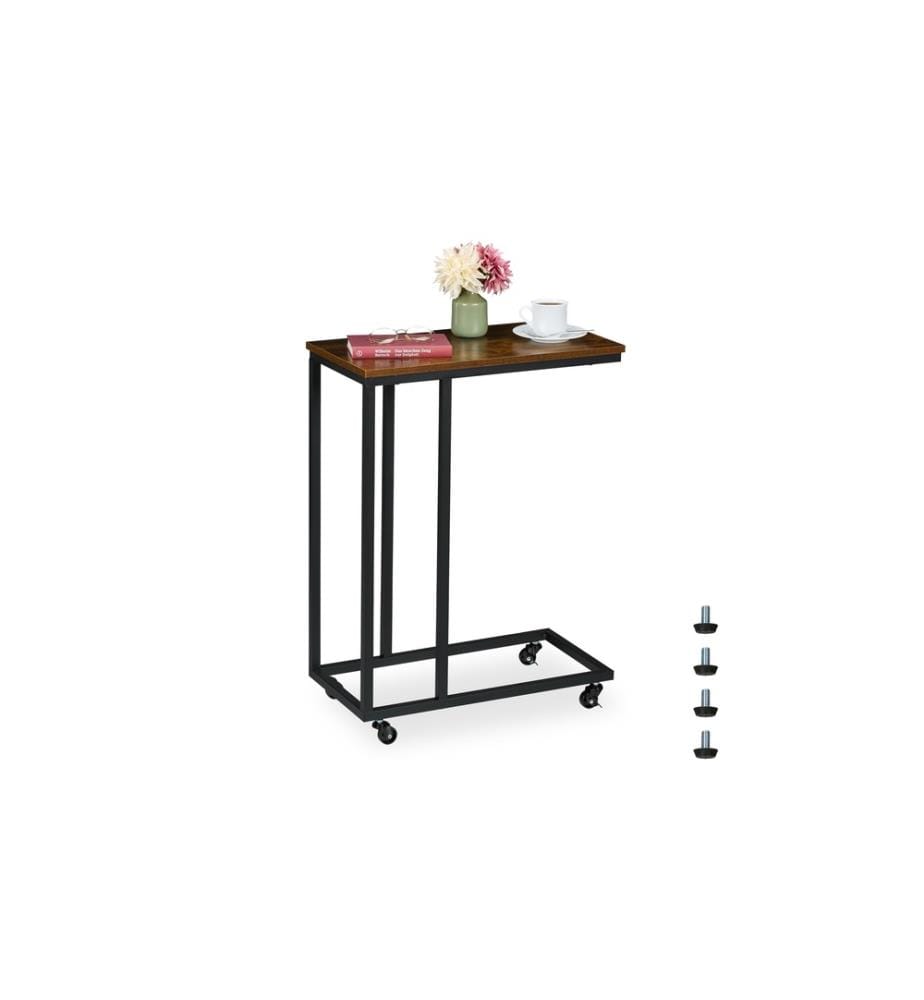 RELAXDAYS - Table d'appoint 60 x 79 cm, Brun/Noir