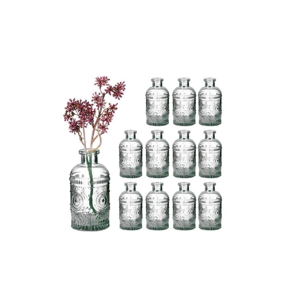 RELAXDAYS - Vase Set de 12, transparent