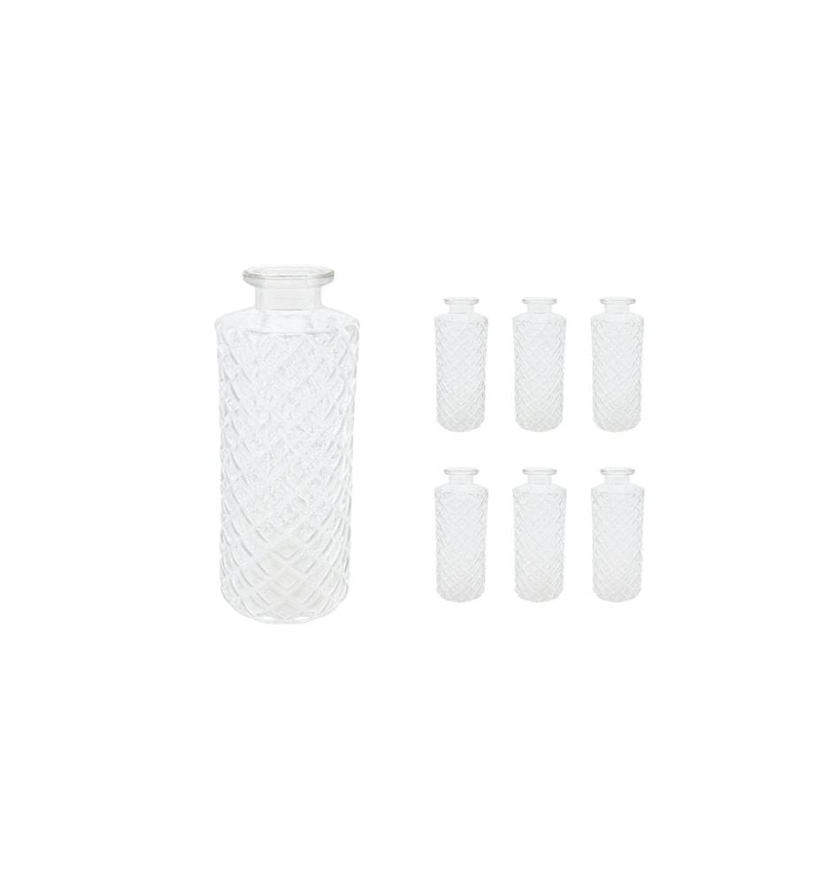 RELAXDAYS - Vase Lot de 6 Transparents 13 x 5 cm