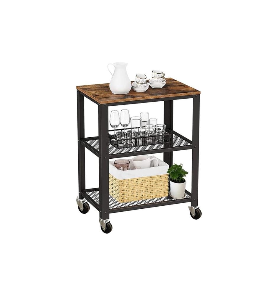 RELAXDAYS - Chariot de cuisine 77.5 x 60 cm Noir/marron