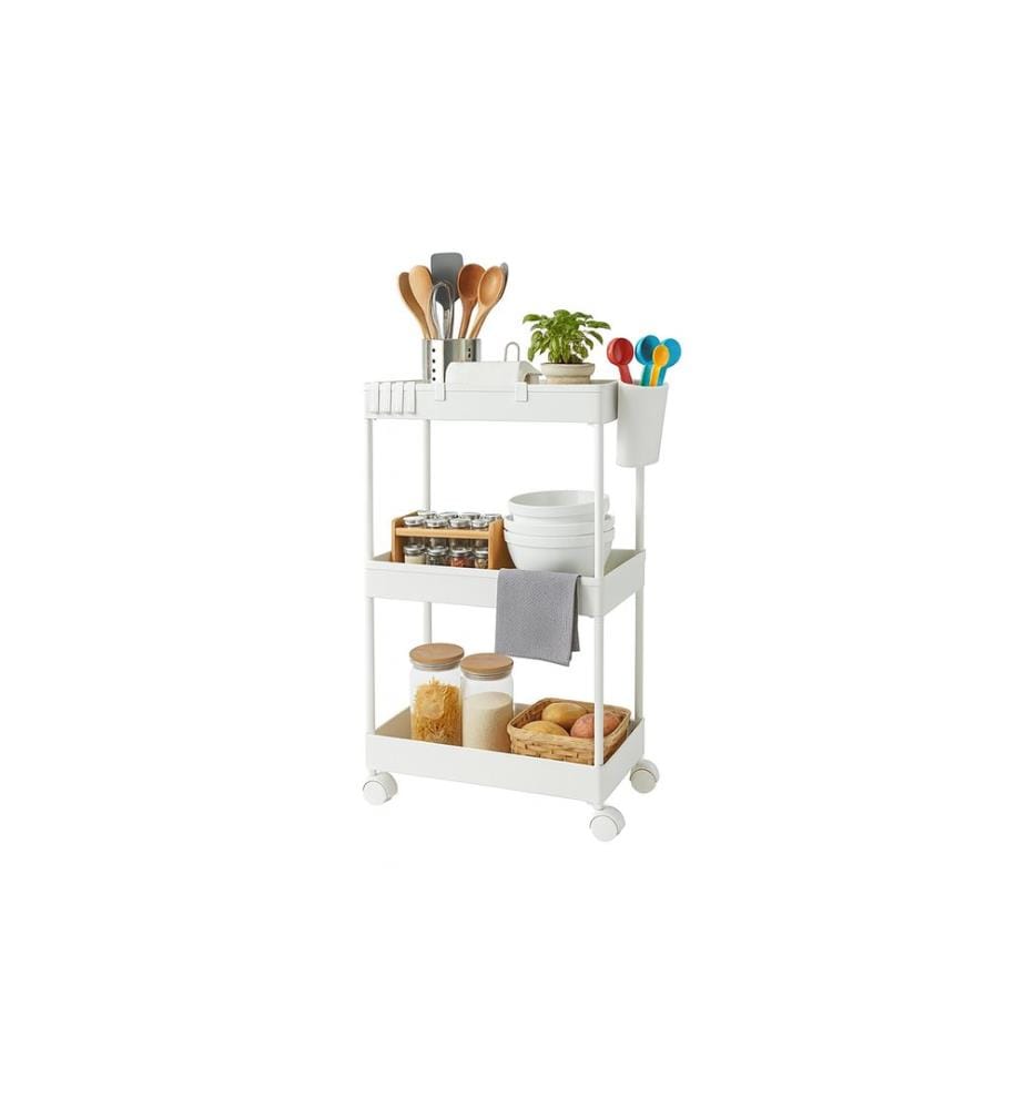 RELAXDAYS - Chariot de cuisine 62.5 x 40 x 22 cm Blanc