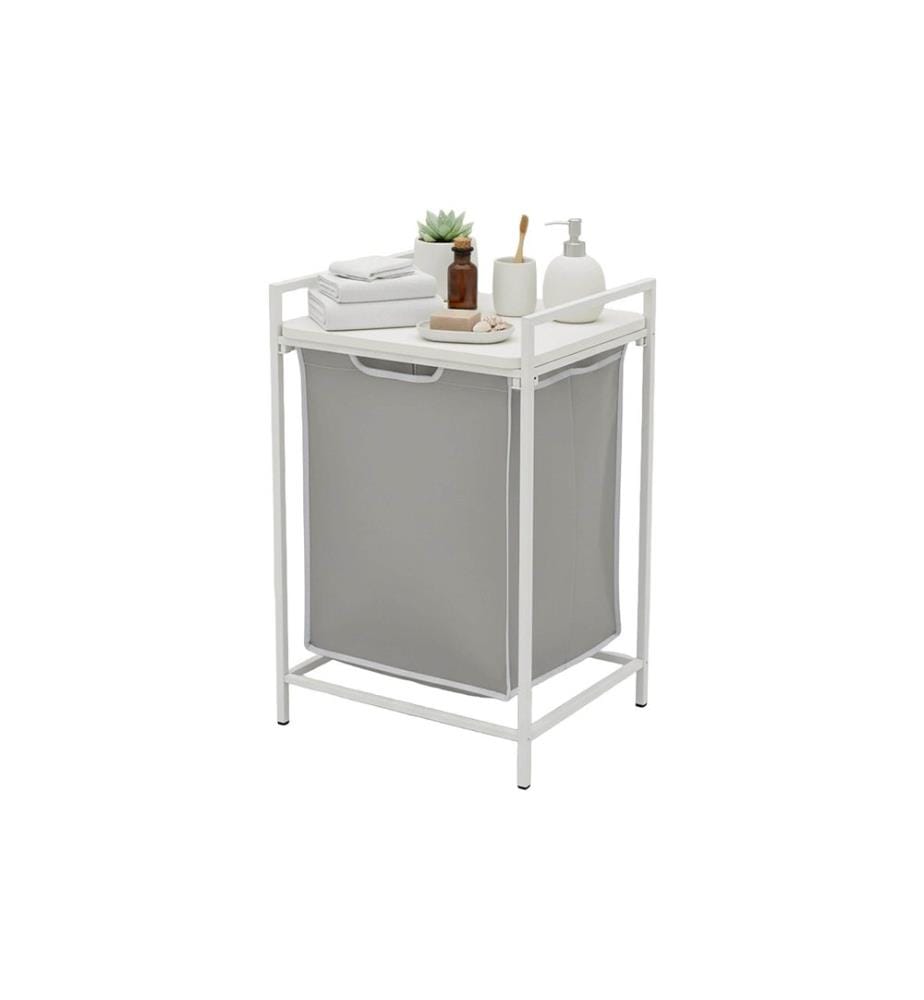 RELAXDAYS - Corbeille à linge 65 L Blanc