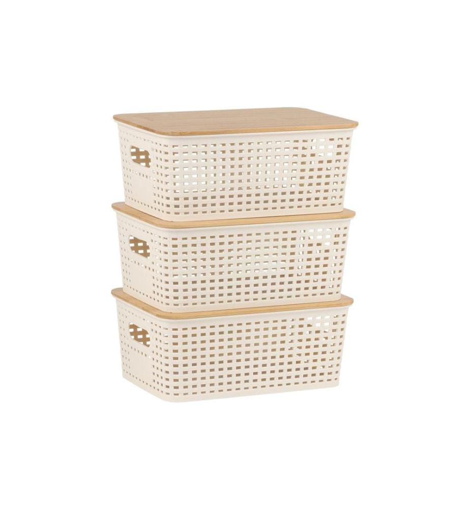 RELAXDAYS - Boîte de rangement Set de 3 pièces, blanc