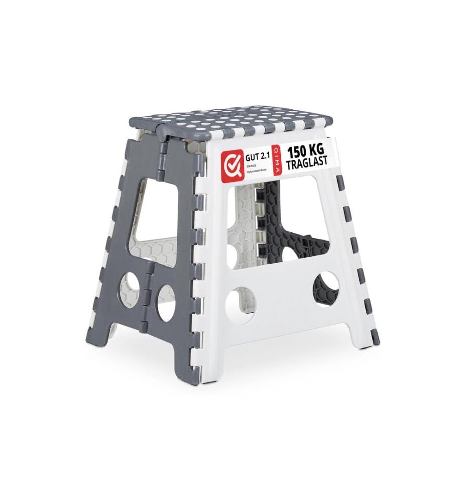 RELAXDAYS - Tabouret pliant XL, blanc / gris