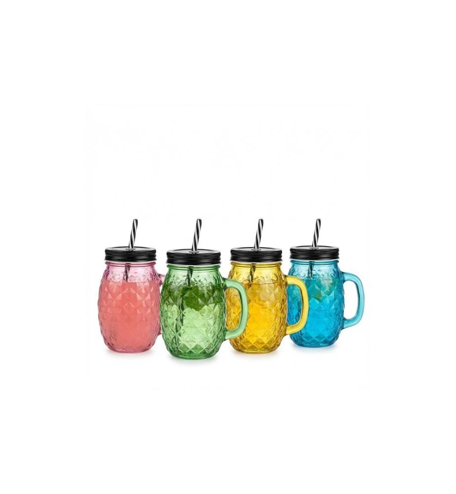 RELAXDAYS - Verres à ananas avec anse 500 ml, 4 pièces