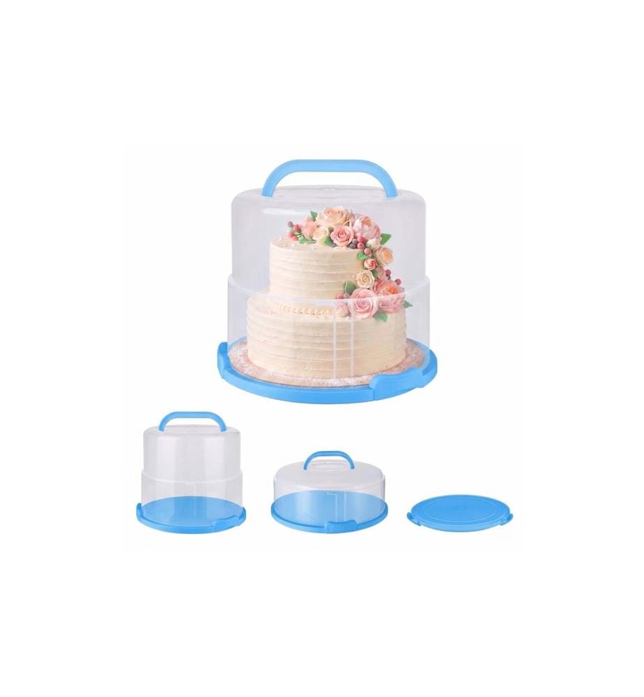 RELAXDAYS - Cloche à gâteau réglable en hauteur Bleu/Transparent
