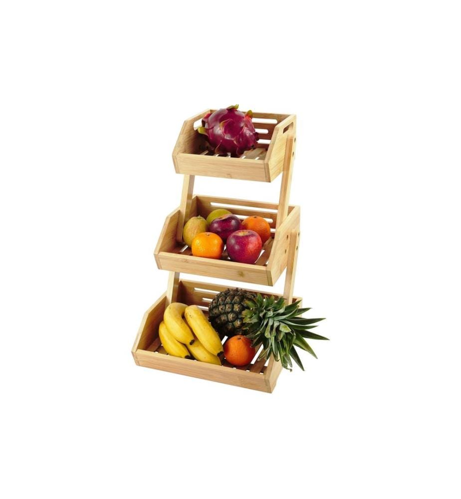 RELAXDAYS - Plat de présentation étagé pour les fruits 3, Brun clair