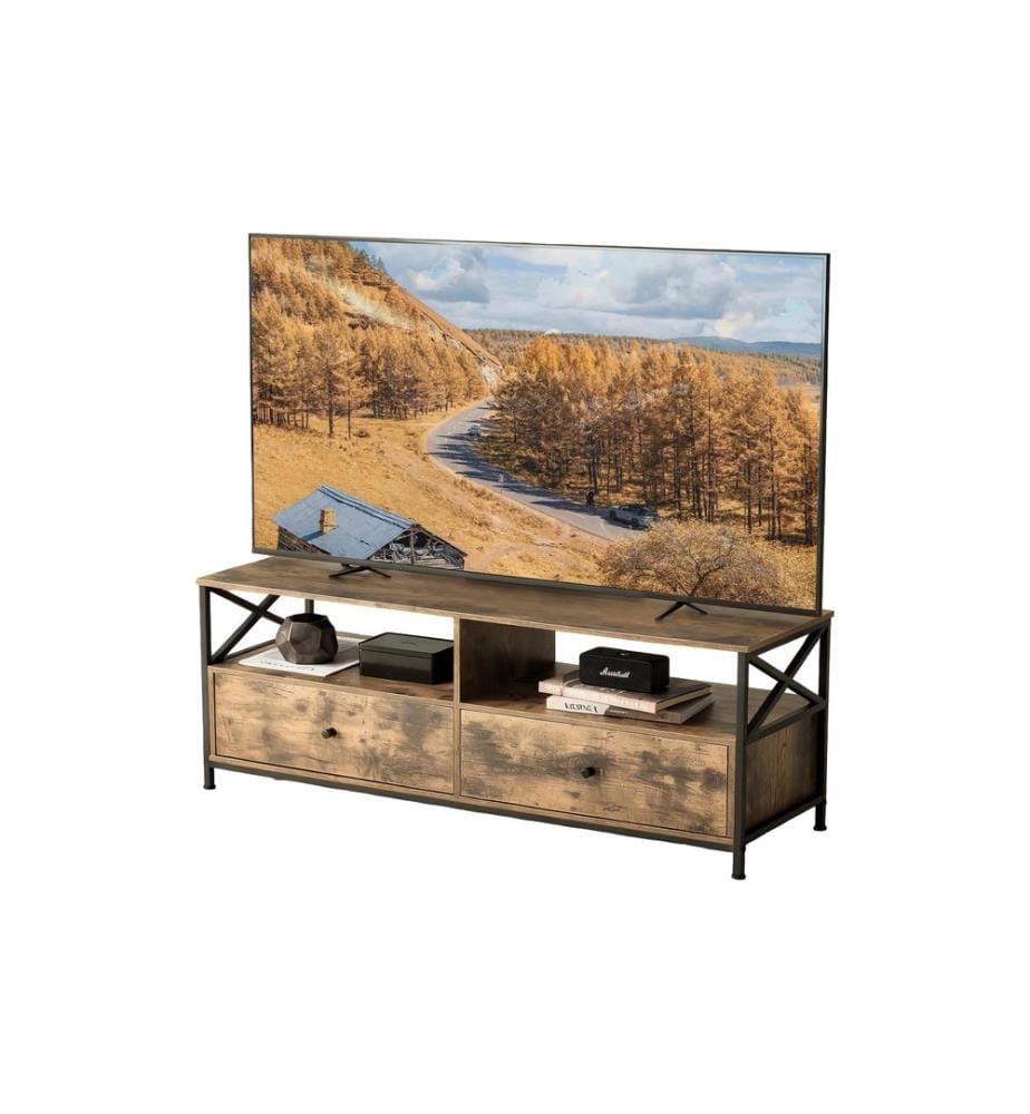 RELAXDAYS - Meuble TV 120 x 40 cm, brun/noir 55 pouces