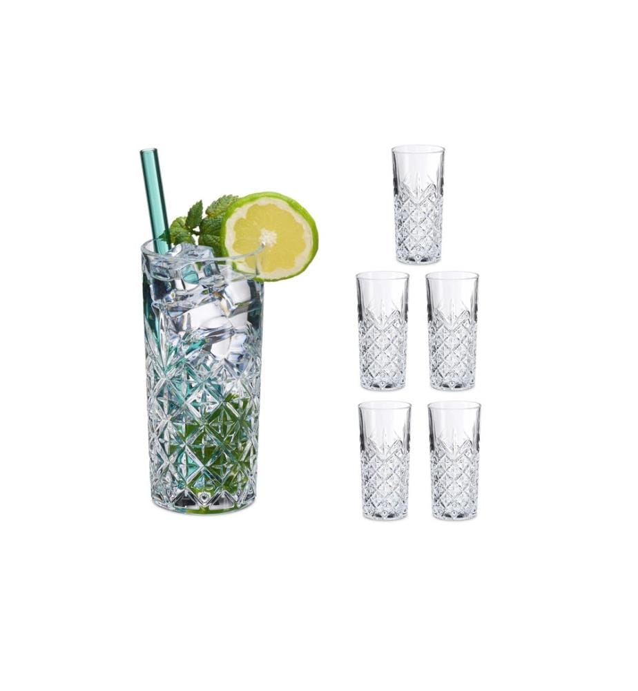 RELAXDAYS - Verre Highball 300 ml, transparent, 6 pièces