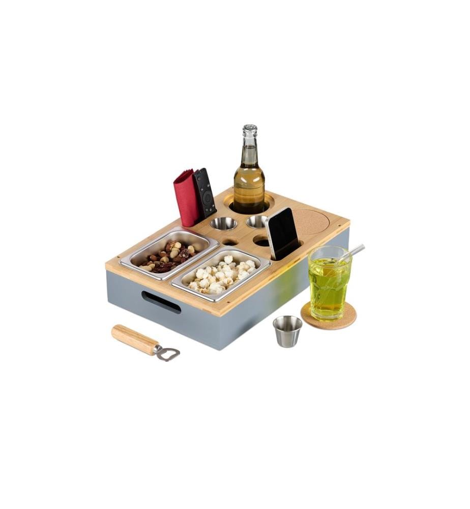 RELAXDAYS - Plateau de service argent/marron