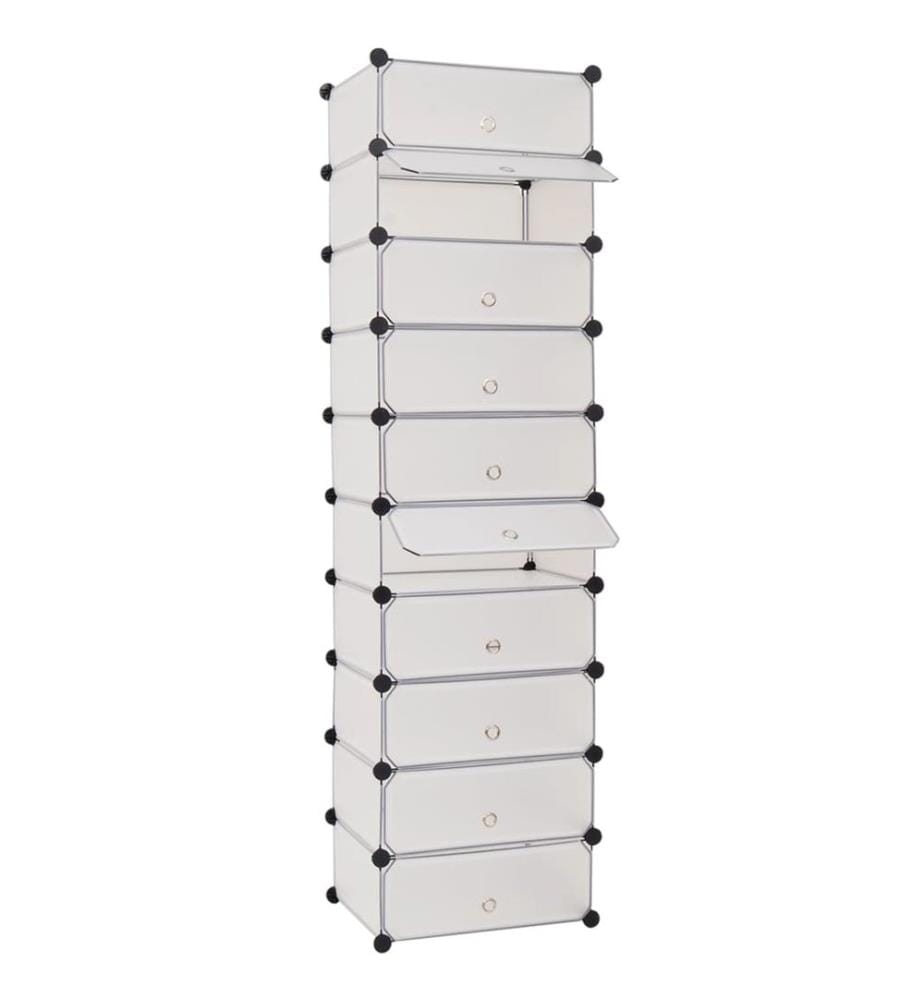 Armoire à chaussures avec 10 compartiments Blanc