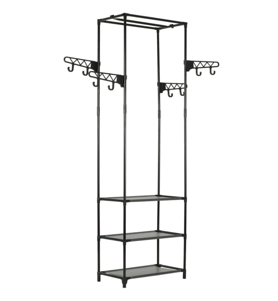Porte-vêtements Acier et tissu non-tissé 55x28,5x175 cm Noir