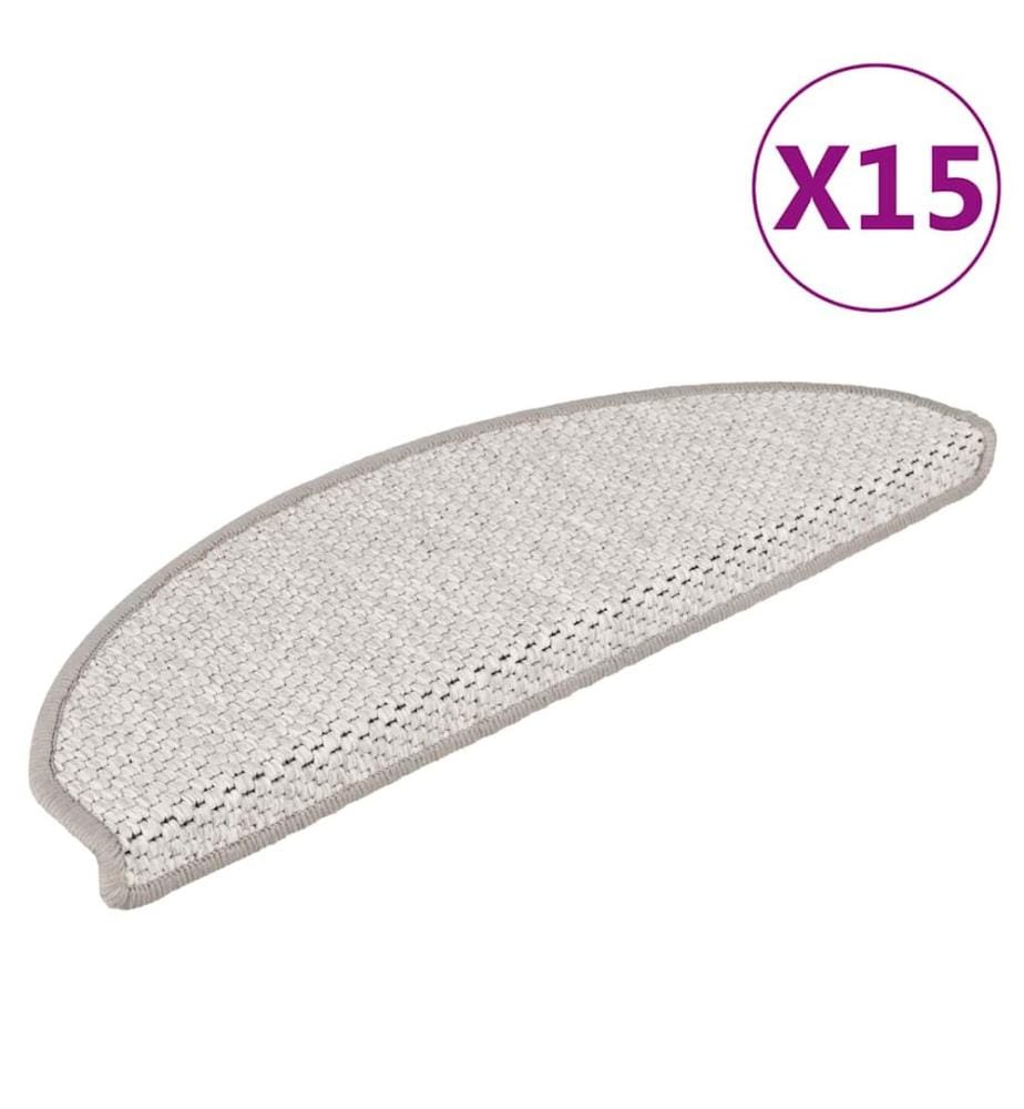 Tapis d'escalier autocollants aspect sisal 15 pcs 65x21x4 cm