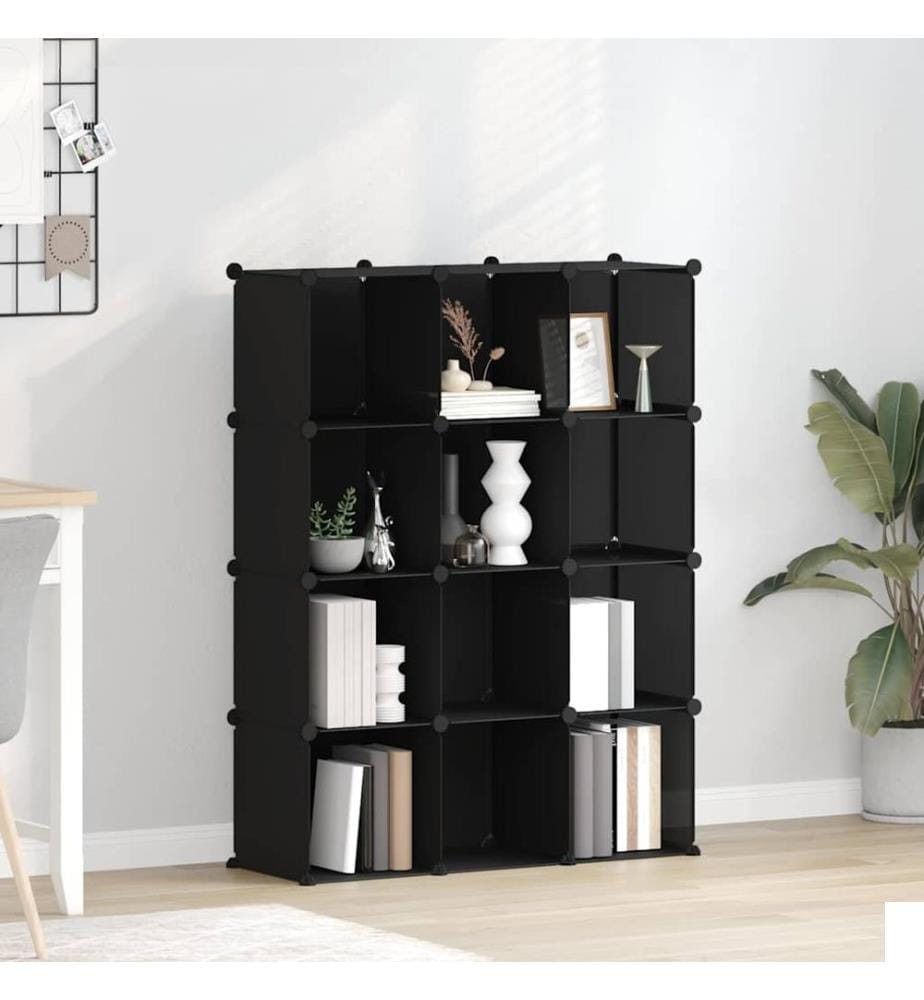 Cubes de rangement 12 pcs Noir PP