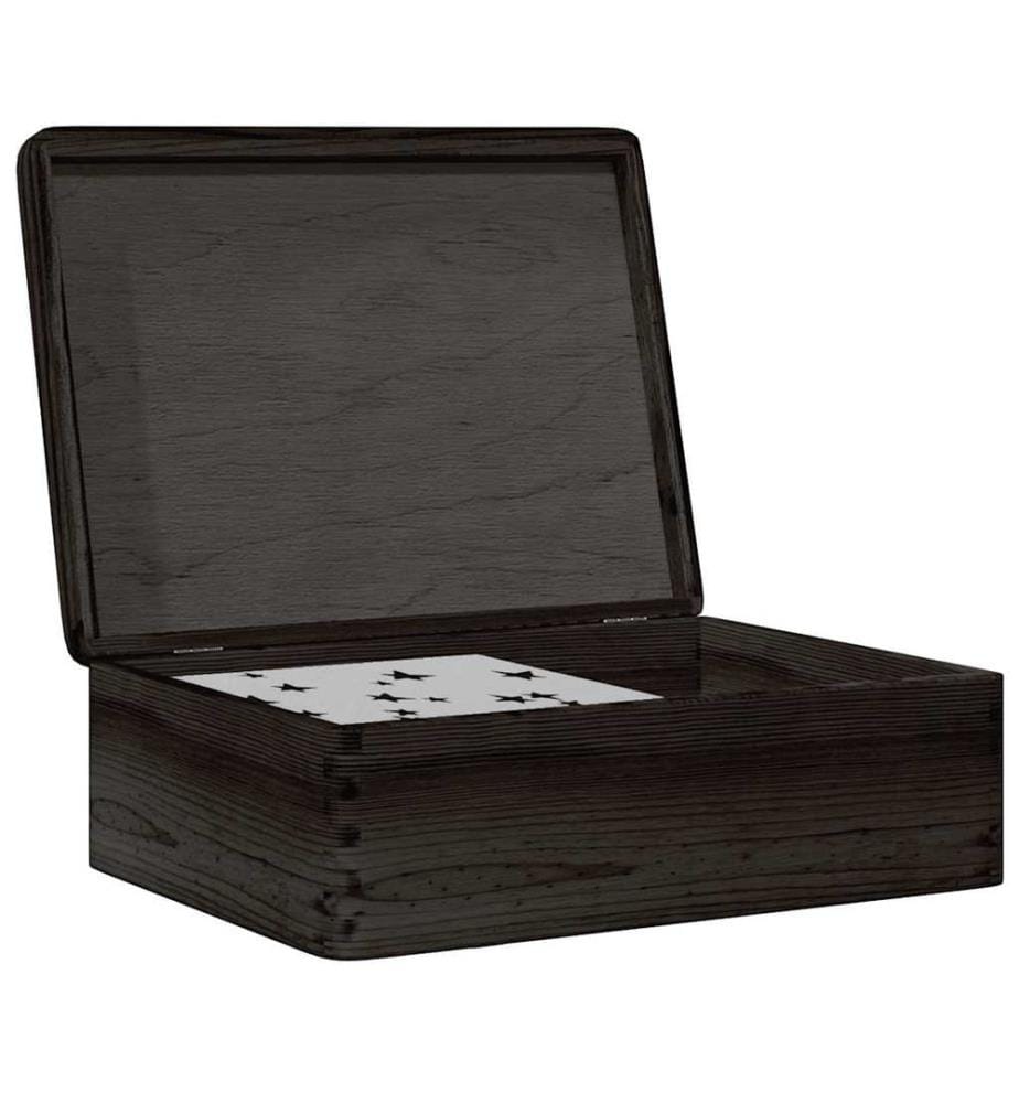 Boîte en bois avec couvercle noir 40x30x13cm bois de pin massif