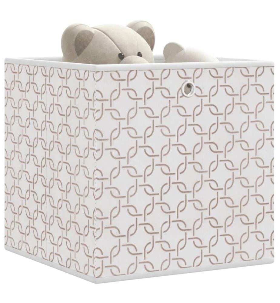 Boîtes de rangement pliables 4 pcs crème tissu intissé