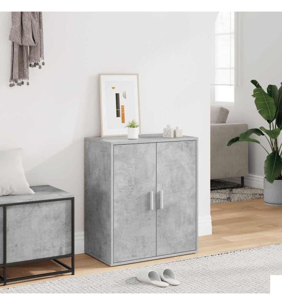 Armoire à chaussures Gris béton 60x35x70 cm Bois dingénierie