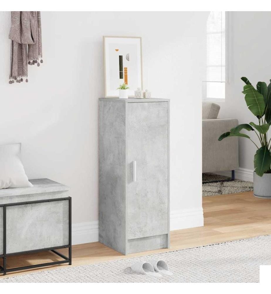 Armoire à chaussures Gris béton 32x35x92 cm Bois dingénierie