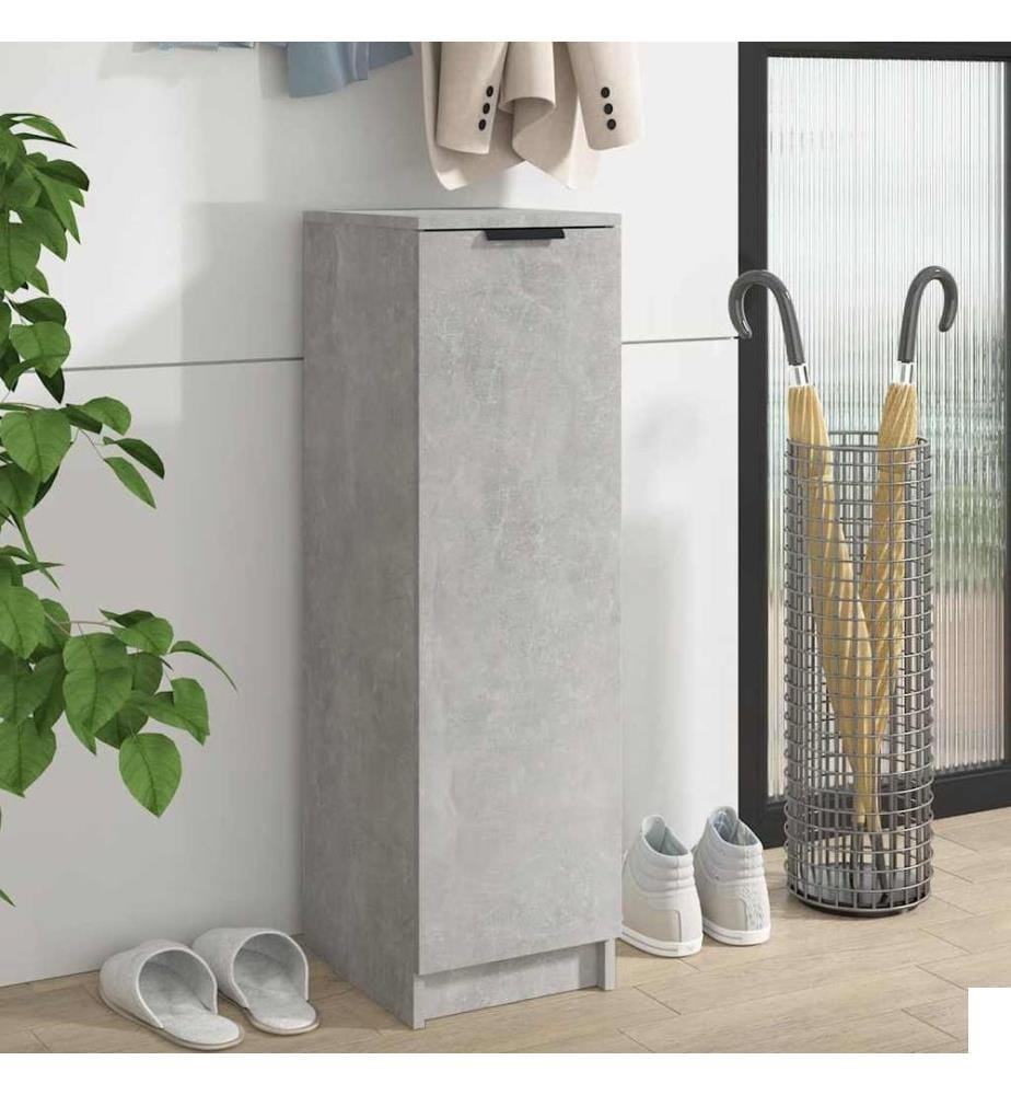 Armoire à chaussures Gris béton 30x35x100 cm Bois d'ingénierie