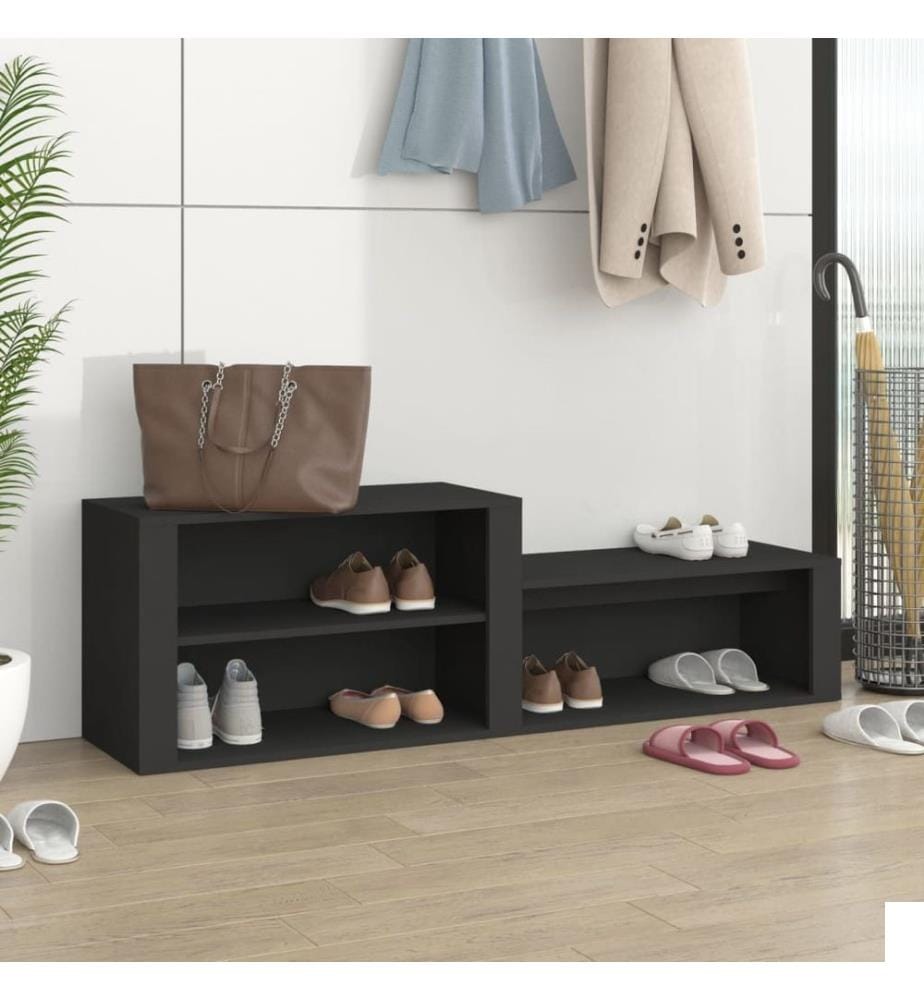 Armoire à chaussures Noir 150x35x45 cm Bois d'ingénierie