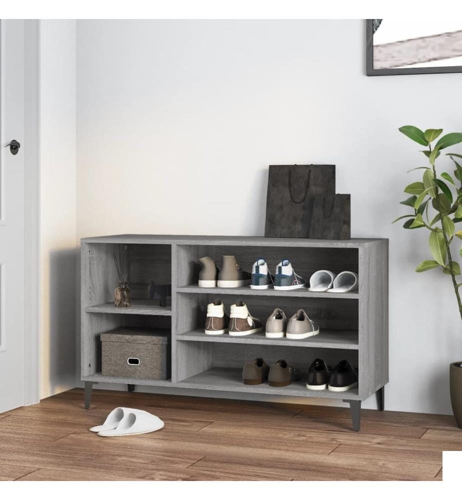 Armoire à chaussures Sonoma gris 102x36x60 cm Bois d'ingénierie