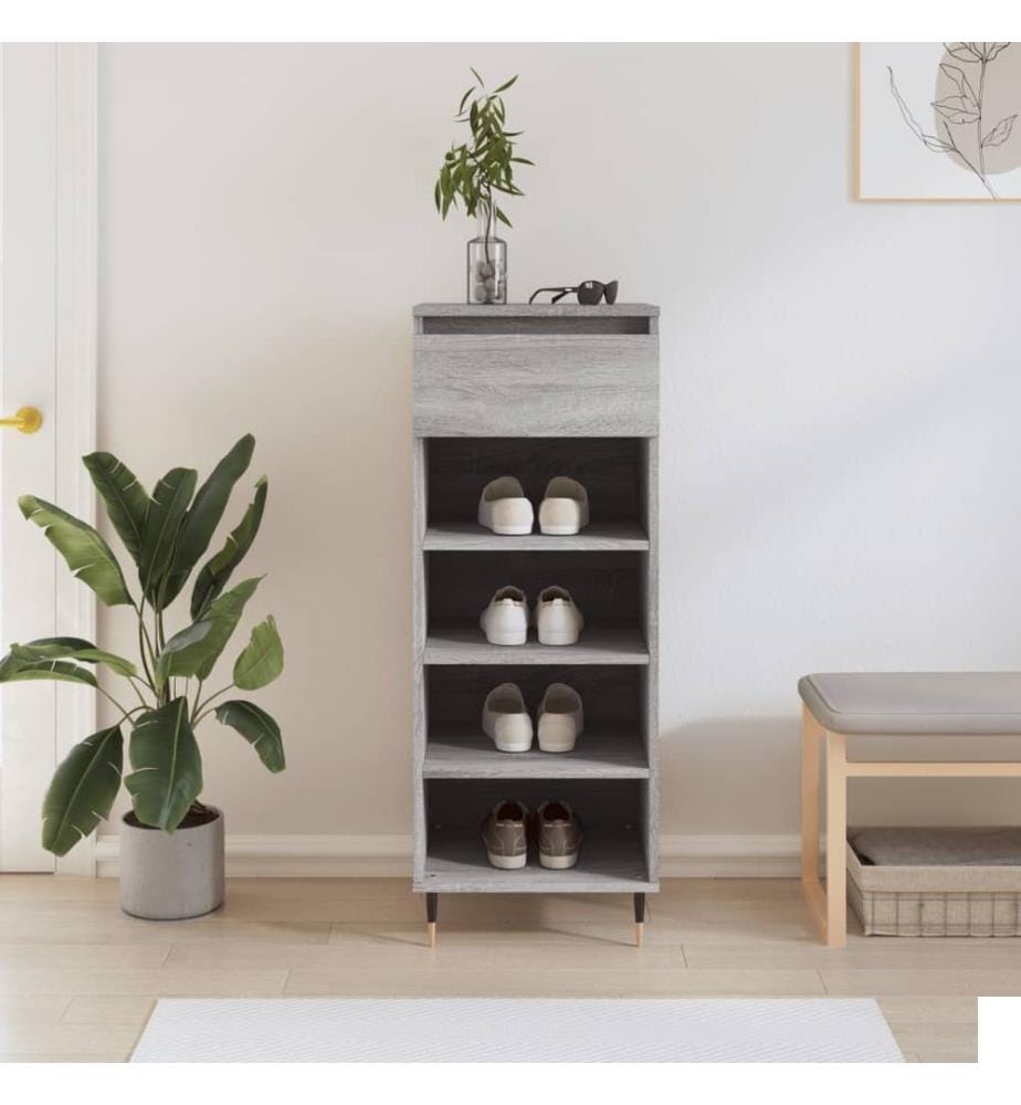 Armoire à chaussures Sonoma gris 40x36x105 cm Bois d'ingénierie