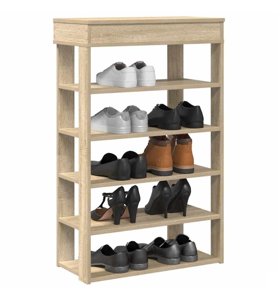 Étagère à chaussures chêne sonoma 60x30x98 cm bois d'ingénierie