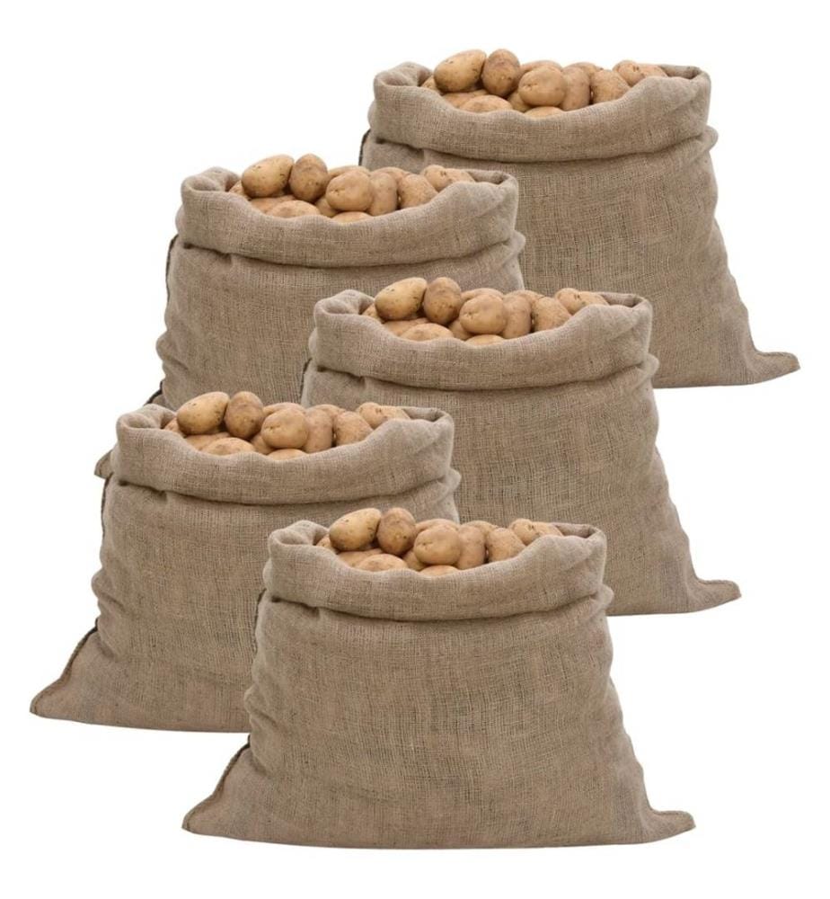 Sacs en jute 5 pièces 100 x 110 cm 100 % jute 220 g/m²