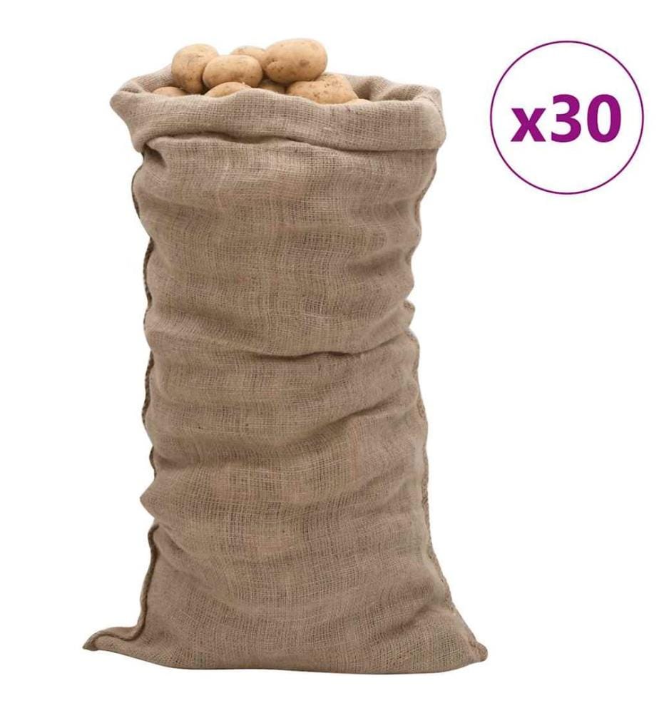 Sacs en jute 30 pcs 65x135 cm 100 % jute 220 g/m²