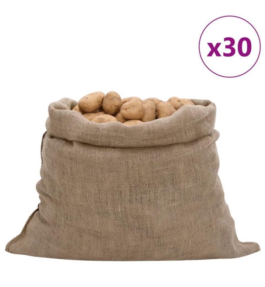 Sacs en jute 30 pcs 100x110 cm 100 % jute 220 g/m²