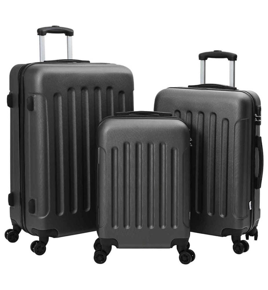 Valise 3 pcs Gris foncé 50 x 31 x 78 cm Plastic ABS
