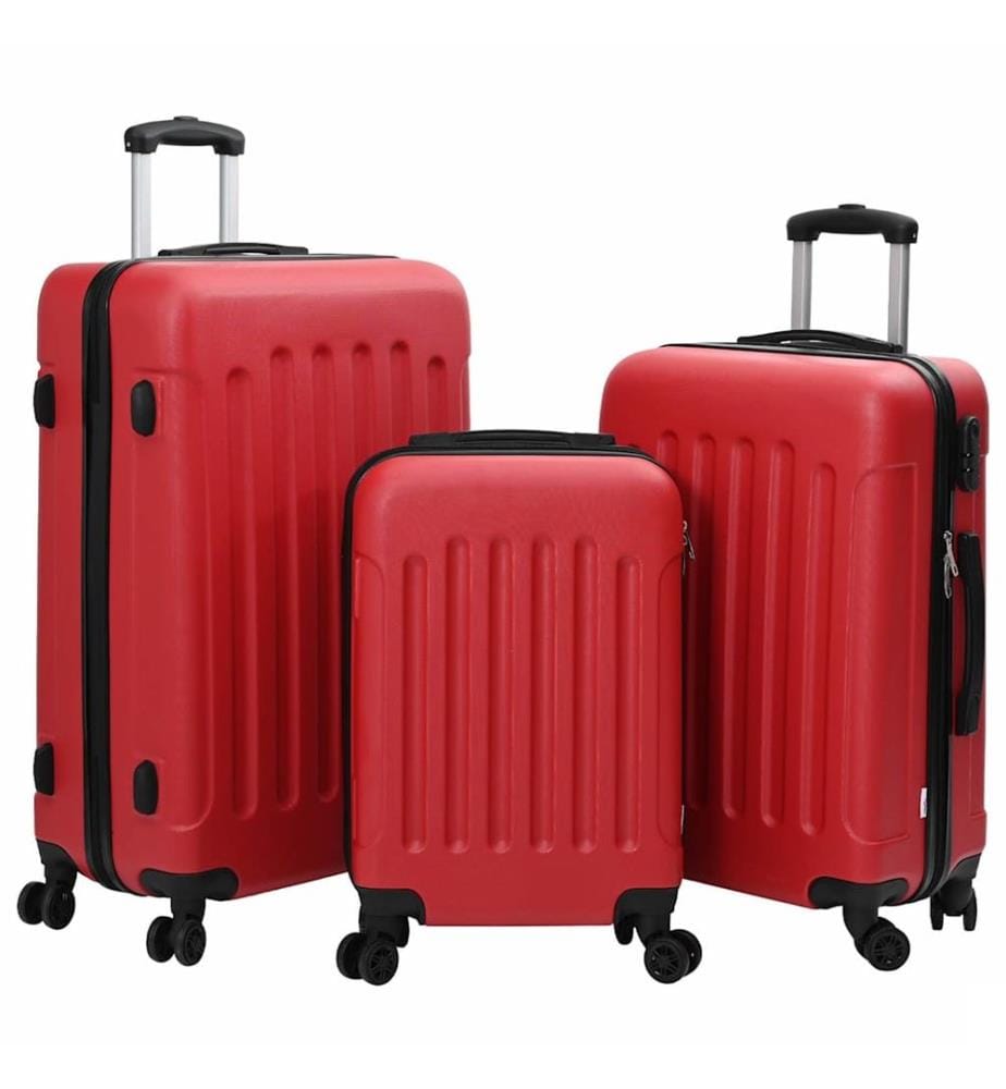 Valise 3 pcs Rouge 50 x 31 x 78 cm Plastic ABS