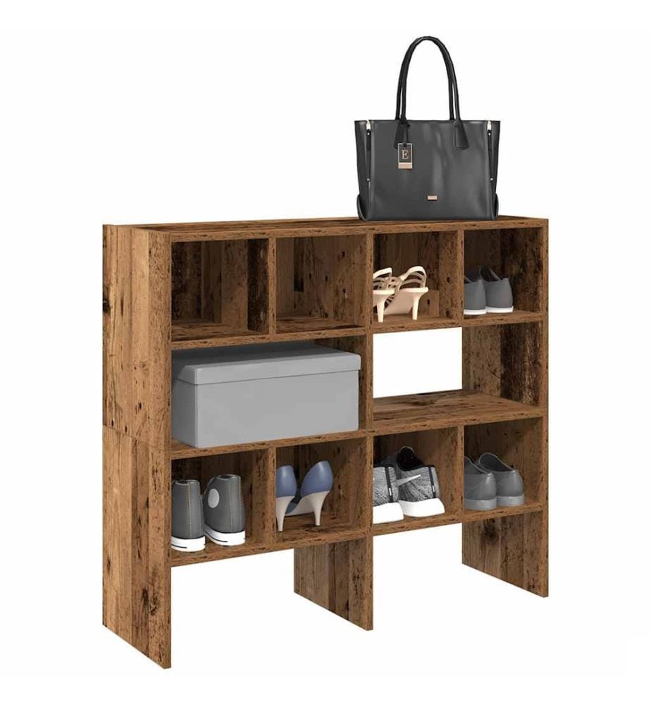 Étagères à chaussures empilables 2 pcs vieux bois 89,5x30x40 cm