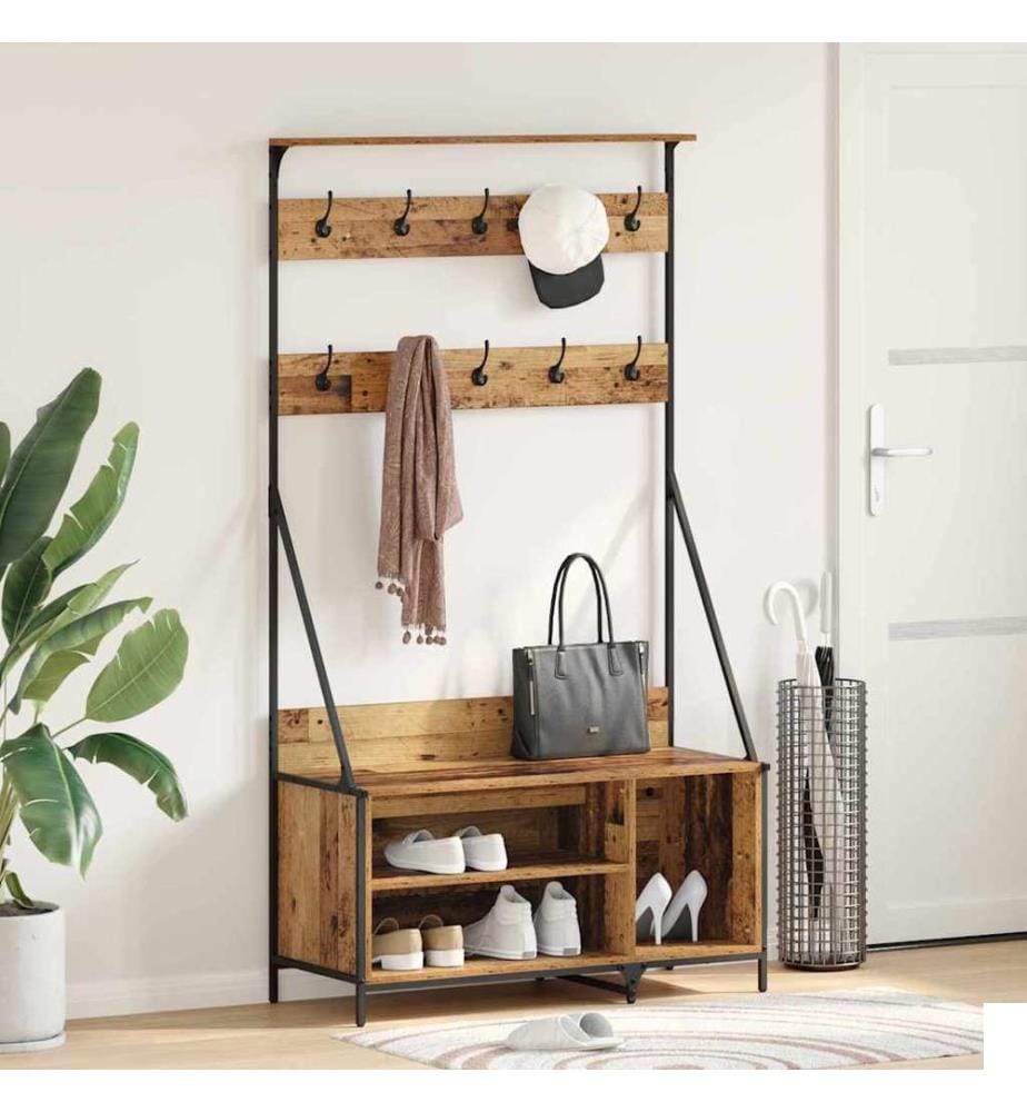Porte-vêtements Bois Ancien 100 x 41 x 184 cm Bois d'ingénierie
