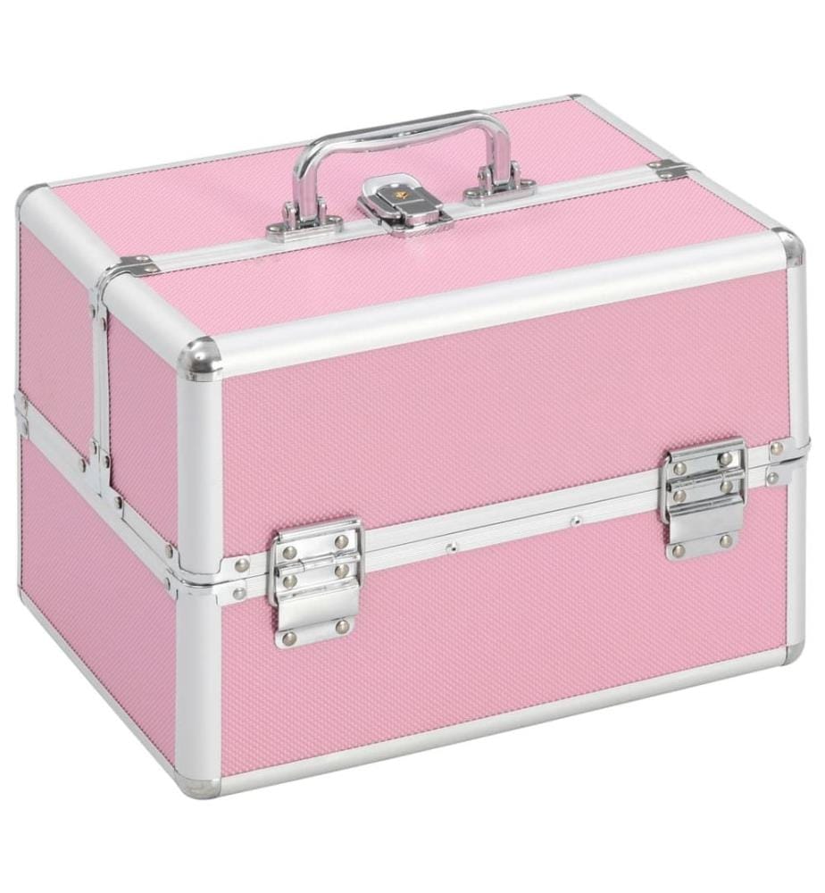 Mallette à maquillage 22x30x21 cm Rose Aluminium