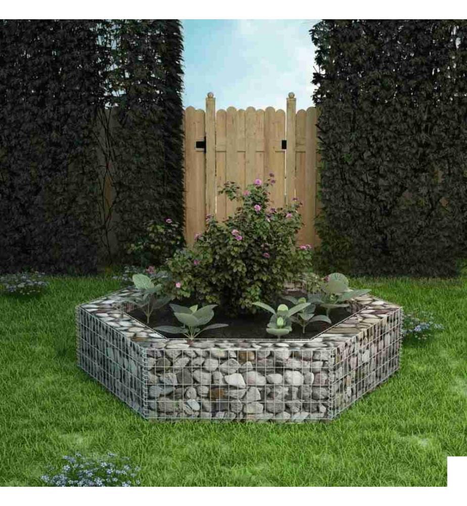 Lit surélevé à gabion hexagonale 200x173x40 cm